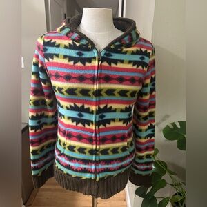 Vtg Clockhouse Limited, Edition, Woman’s Reversible, fleece + Wool Jacket, Sz M